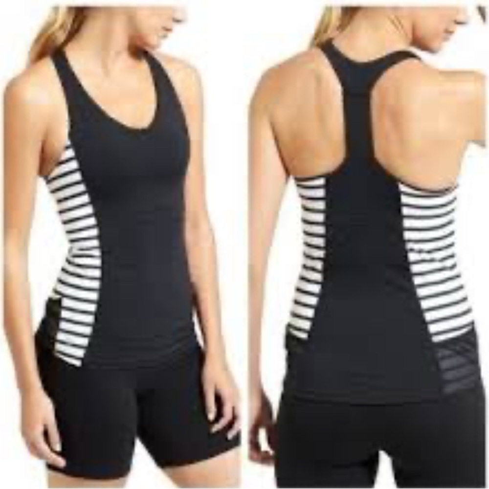 Athleta Women’s Small Stripe Ace Racer Tank Top Black White S Style 627030 Yoga - Picture 16 of 16